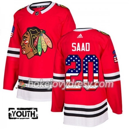 Dětské Hokejový Dres Chicago Blackhawks Brandon Saad 20 2017-2018 USA Flag Fashion Černá Adidas Authentic